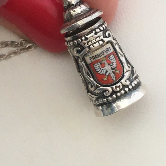 Jewelry Vintage 80 Silver Pendant German Stein Beer Pendant With 925